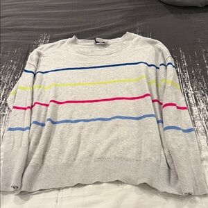 Vineyard Vines Gray Sweater with Colorful Stripes